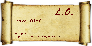 Létai Olaf névjegykártya